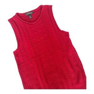 Vintage Lauren Ralph Lauren Red Nautical Themed Sweater Vest 90s Sz M